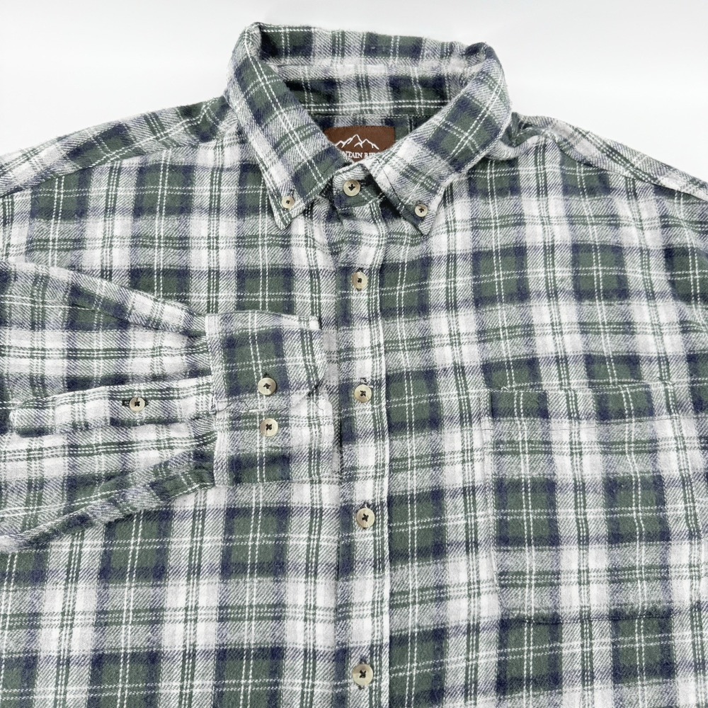 Mountain Ridge Flannel Shirt Men's Size 2XLT Plaid Button Up Long Sleeve  Casual